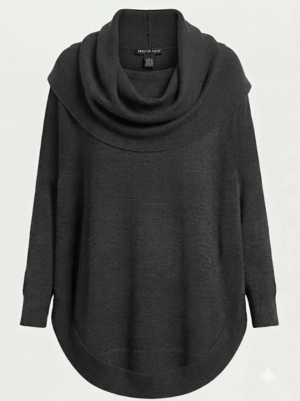 Jones, New York Charcoal Cowl Neck Women's Sweater.